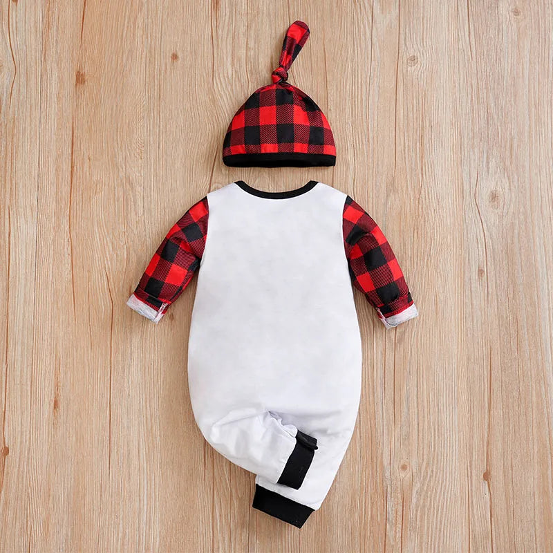 Christmas Baby Gentleman Plaid Jumpsuit Set