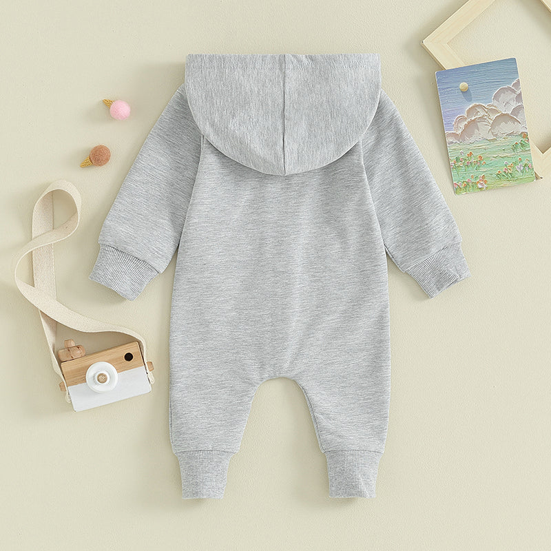 MOMSTAG Newborn Zipper Hooded Jumpsuit Romper Winter Outfit