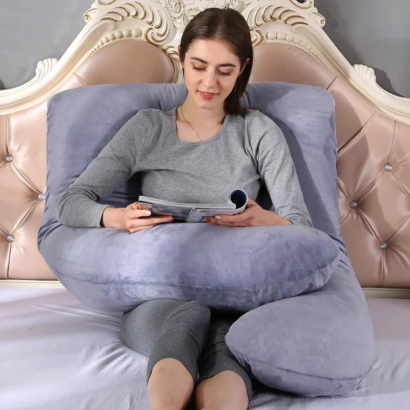 Pregnant Women's U-shaped Cotton Solid Color Pillow