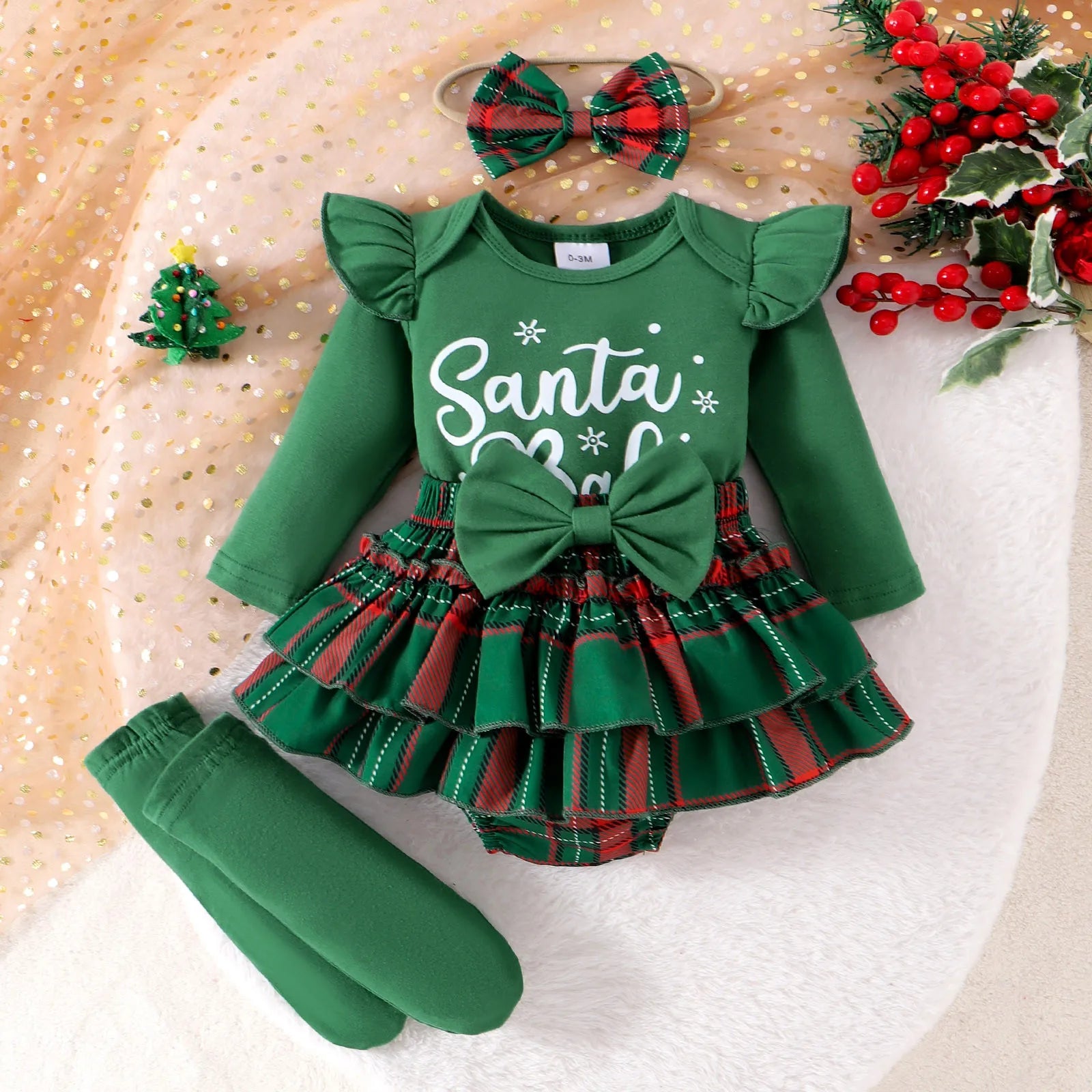 MOMSTAG Autumn Christmas Baby Girls Outfit Romper