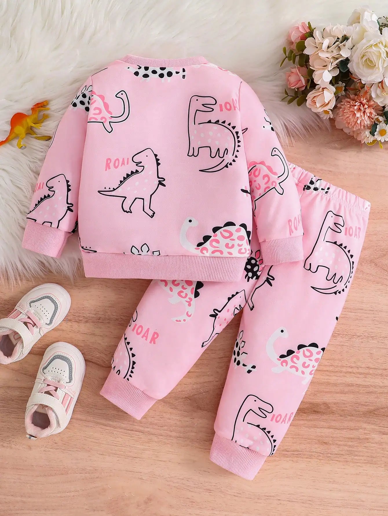 Baby Girl Dinosaur Hoodie + Pants Set