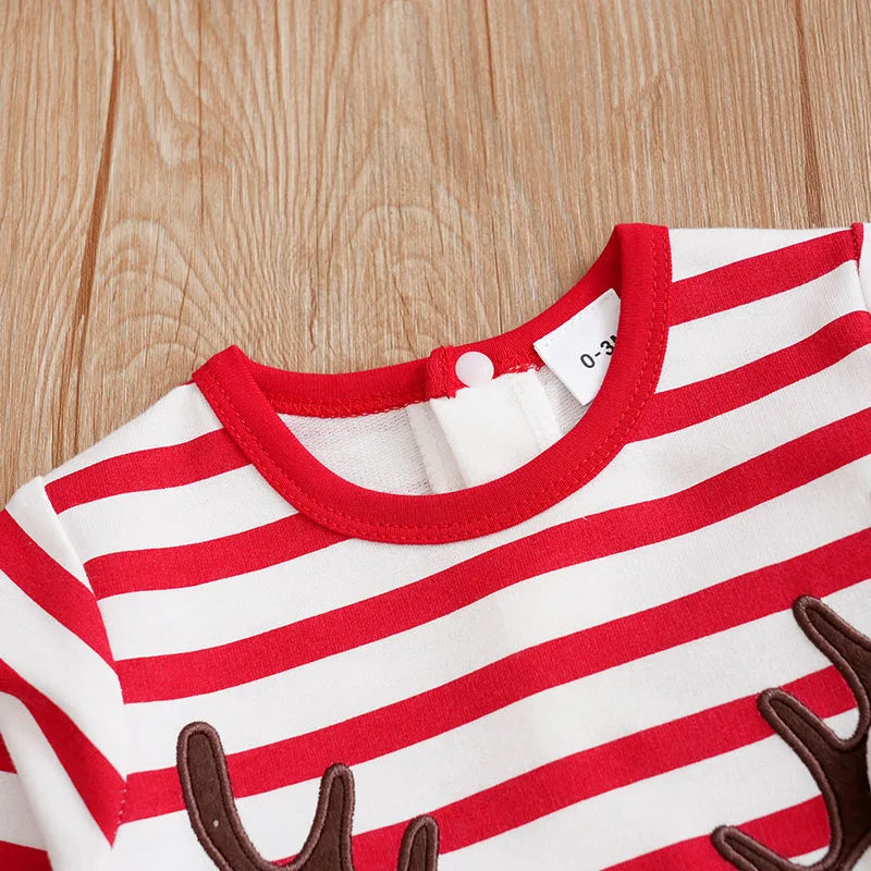 3D Reindeer Baby Jumpsuit – Christmas