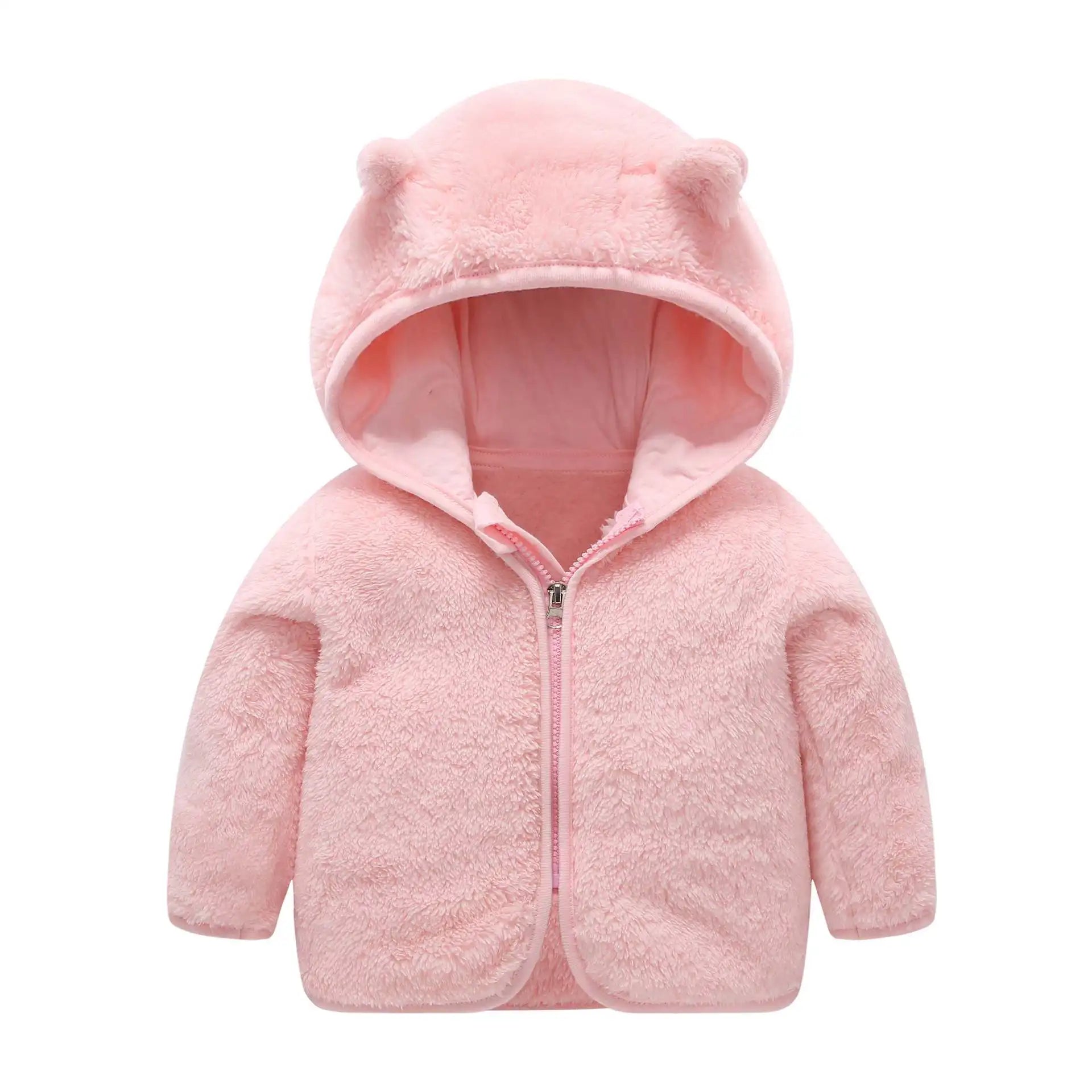Baby Bear Ears Fleece Hooded Jacket