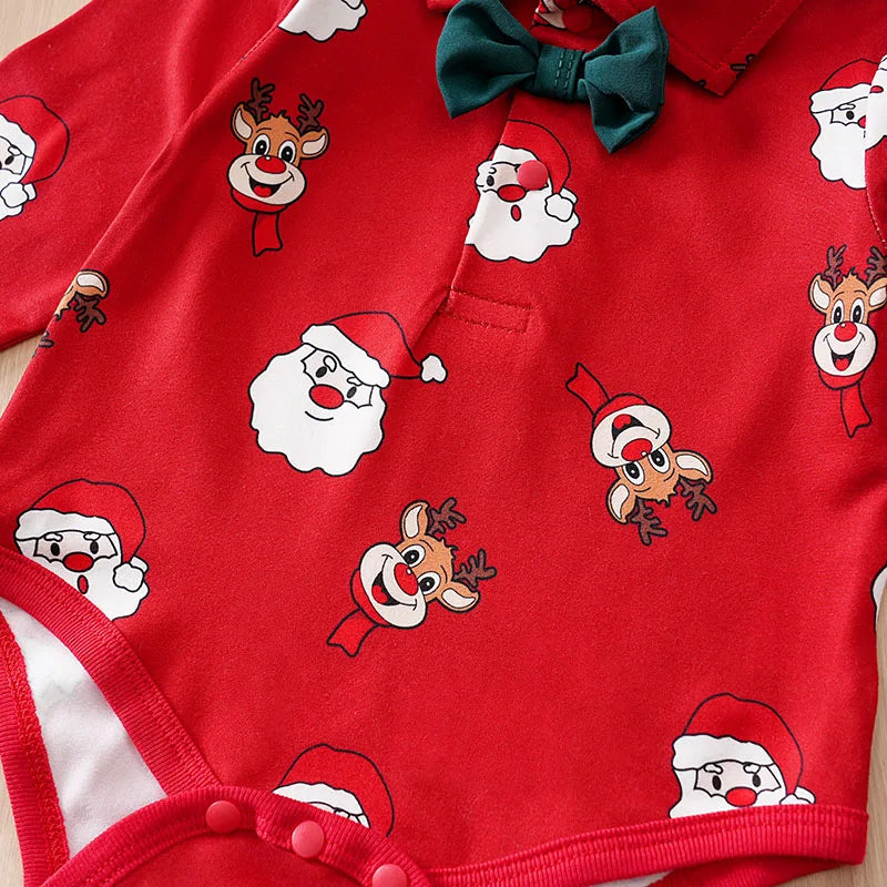 Festive Baby Christmas Jumpsuit & Pants Set