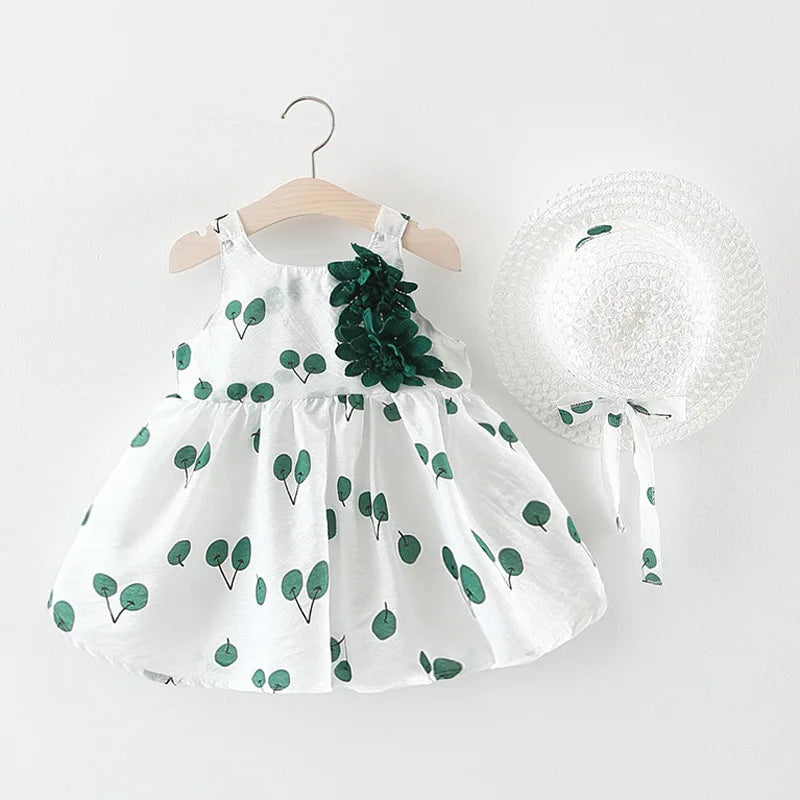 Summer Two-Flower Printed Skirt Set (Girls)