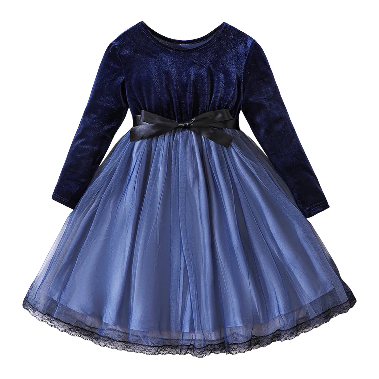 MOMSTAG Baby Girls Winter Bowknot Patchwork Star Tulle Dress