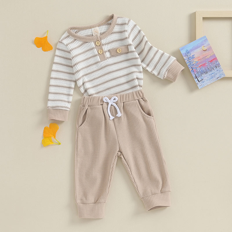 MOMSTAG Newborn Baby Boy Girl Fall Winter Romper Long Pants Set