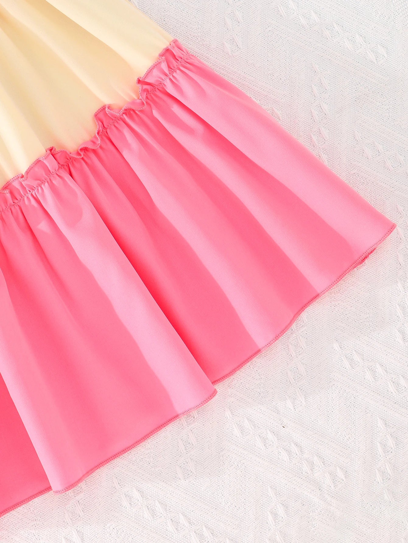 Contrasting Color Slip Dress for Girls
