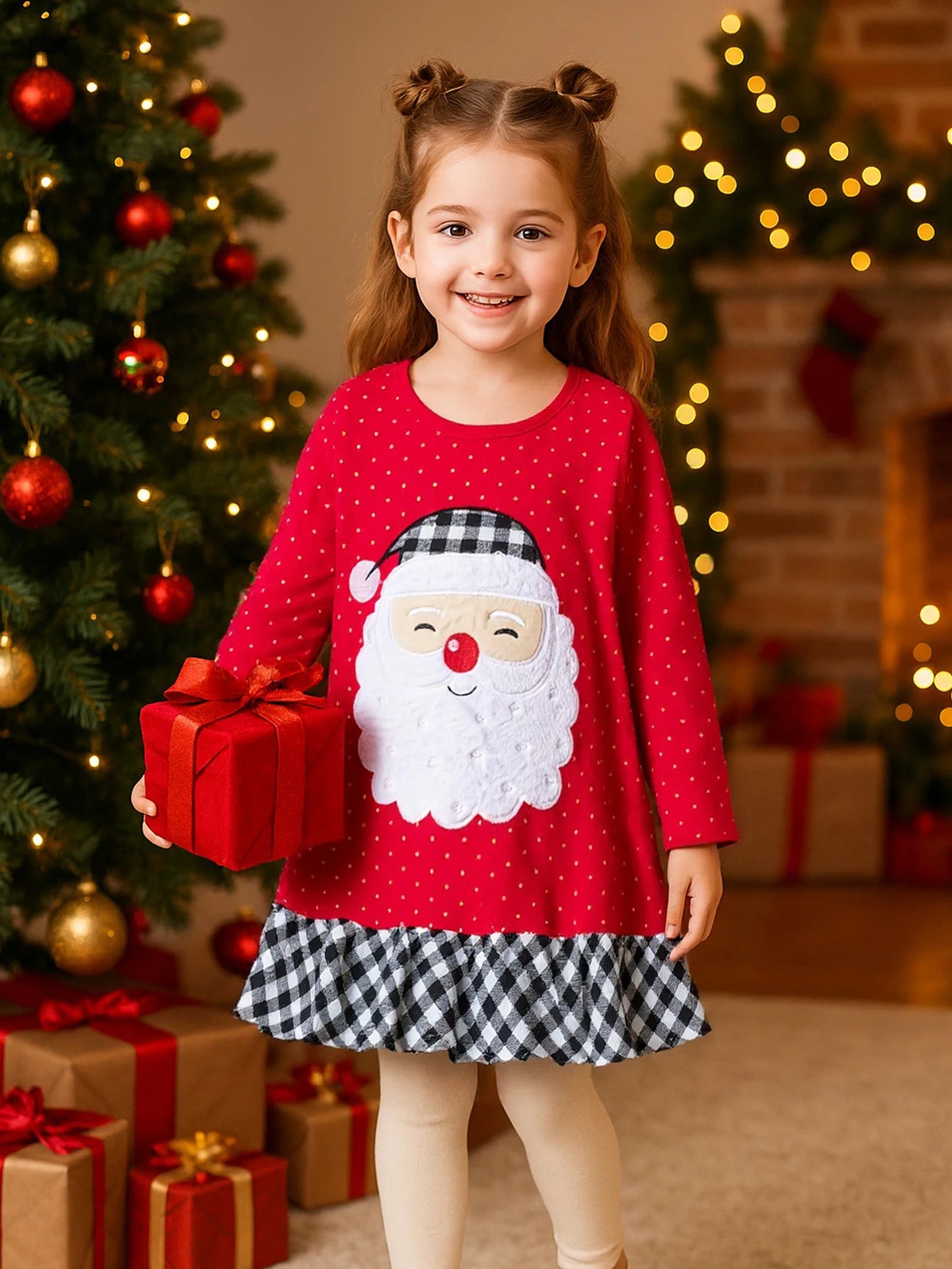 Santa Polka Dot Holiday Dress