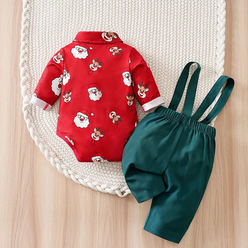 Festive Baby Christmas Jumpsuit & Pants Set