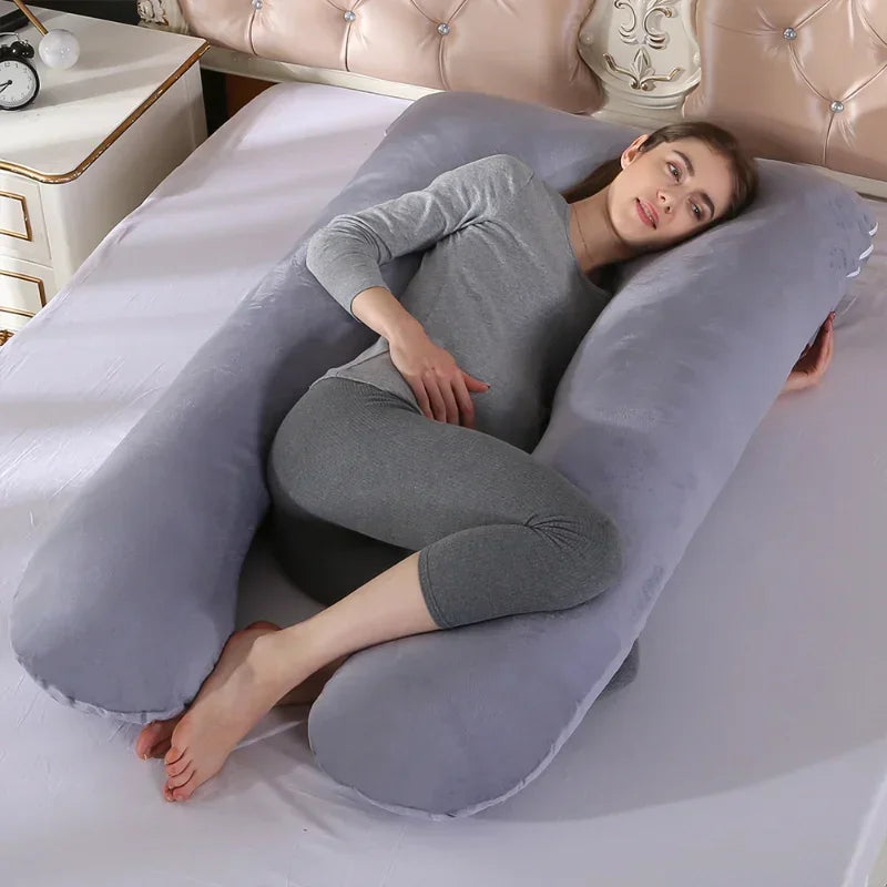 Pregnant Women's U-shaped Cotton Solid Color Pillow