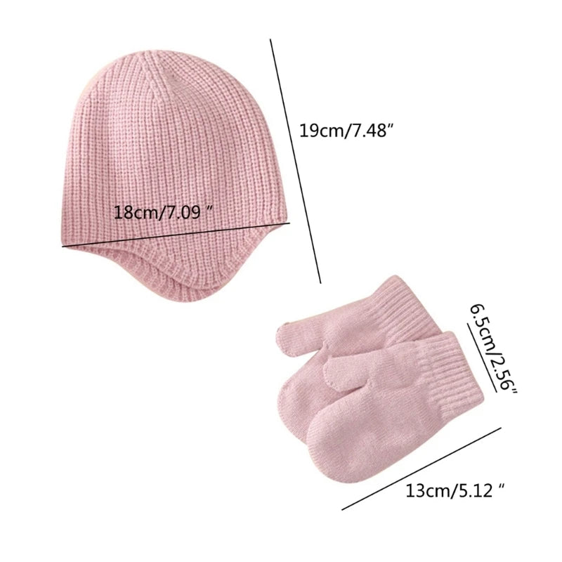 Newborn Beanie Hat Mitten Set