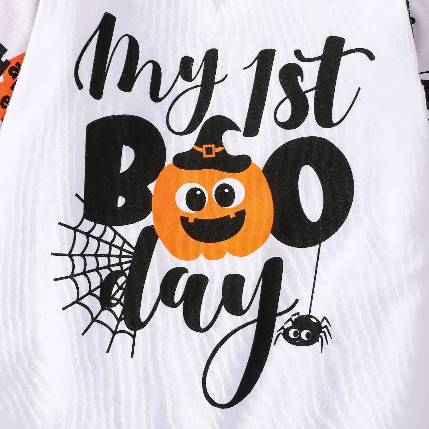 Baby Cotton Long Sleeve Pumpkin Print Jumpsuit for Halloween