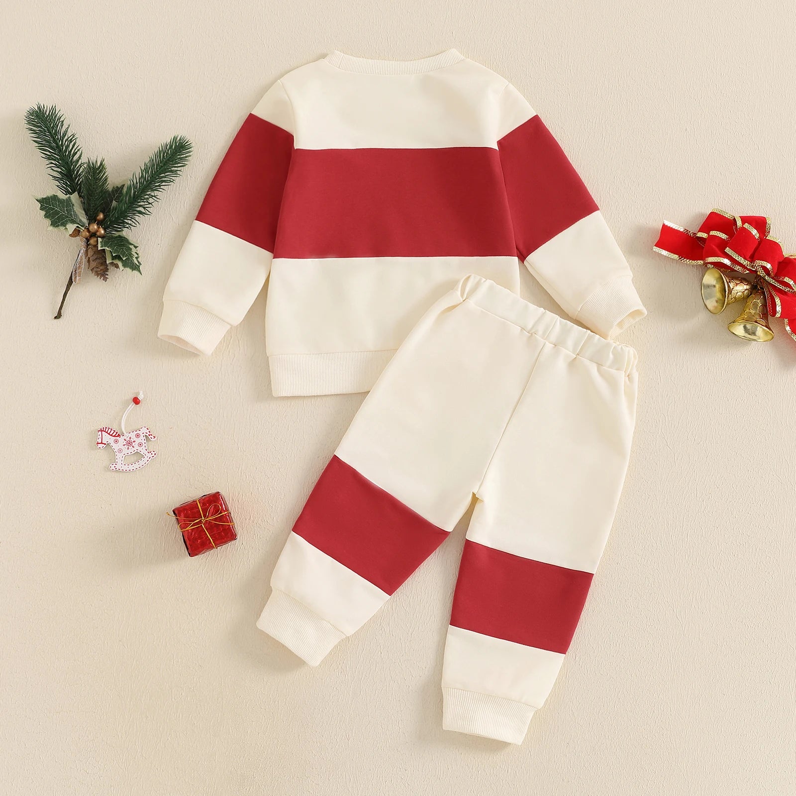 MOMSTAG Baby Boy Christmas Long Sleeve Sweatshirt+Elastic Pants Set