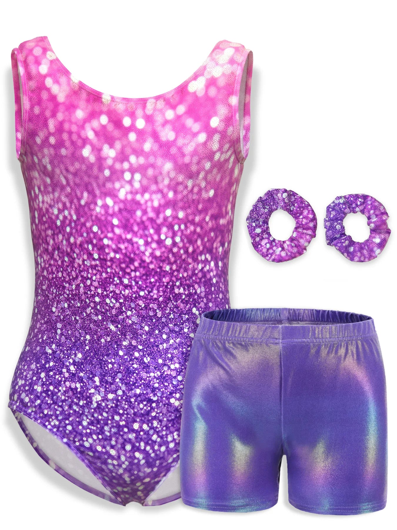 4-Piece Sleeveless Leotard Set for Girls