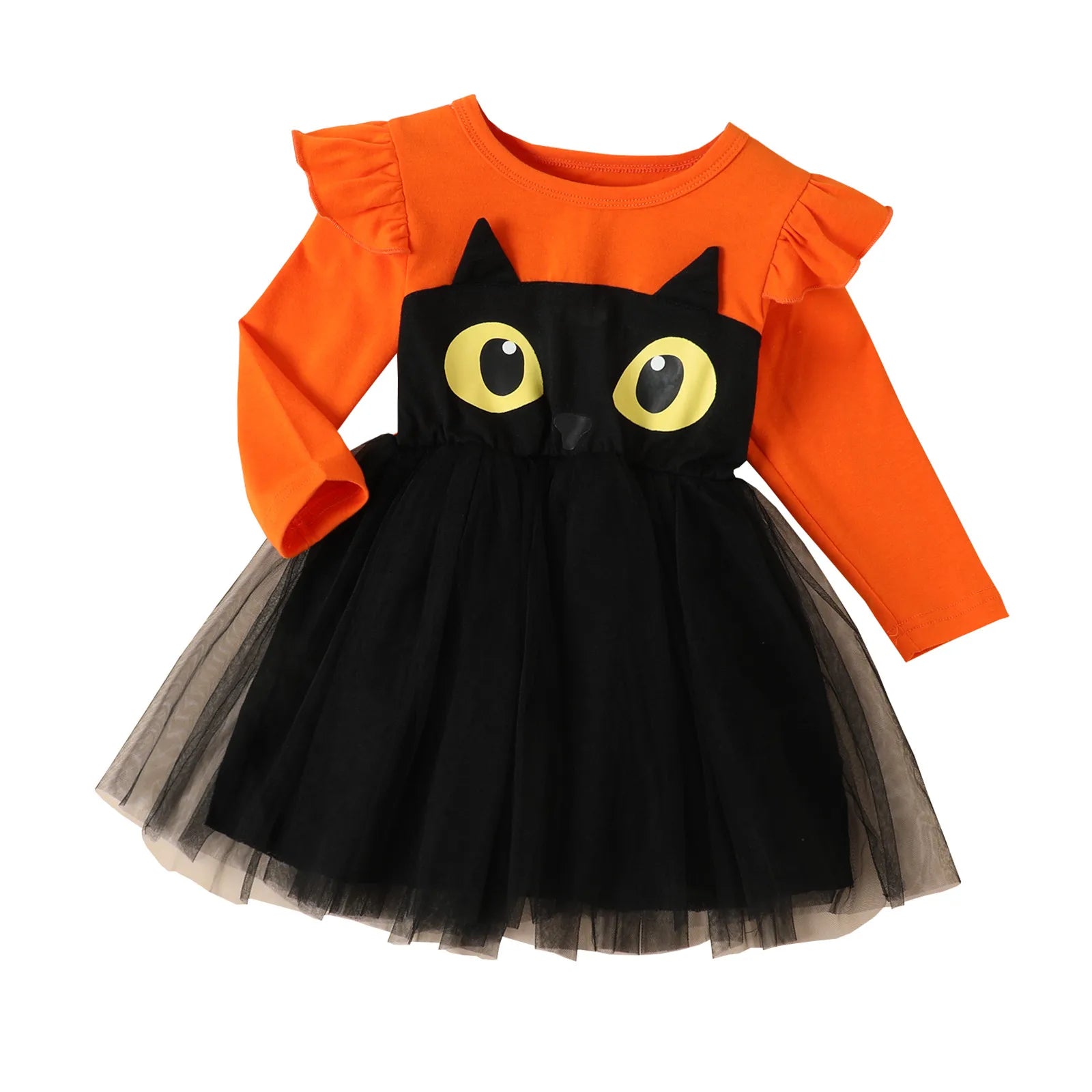 Halloween Black Cat dress for Girls