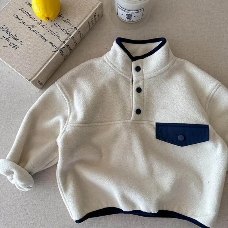 MOMSTAG Kids Polo Shirt Half Zipper Hoodie