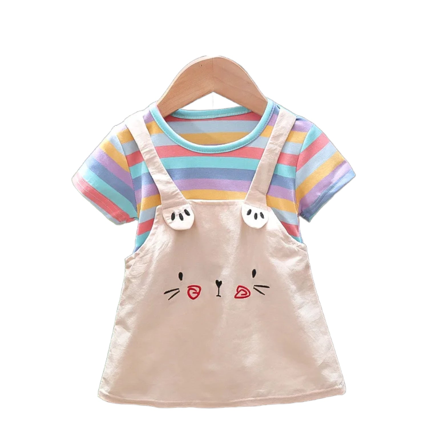 MOMSTAG Baby Girl Dress - Striped Cotton Casual Wear