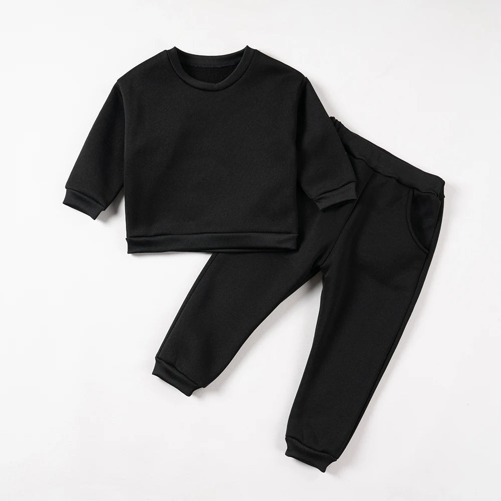 MOMSTAG Toddler Plush 2-Piece Set - Sweatshirt & Pants