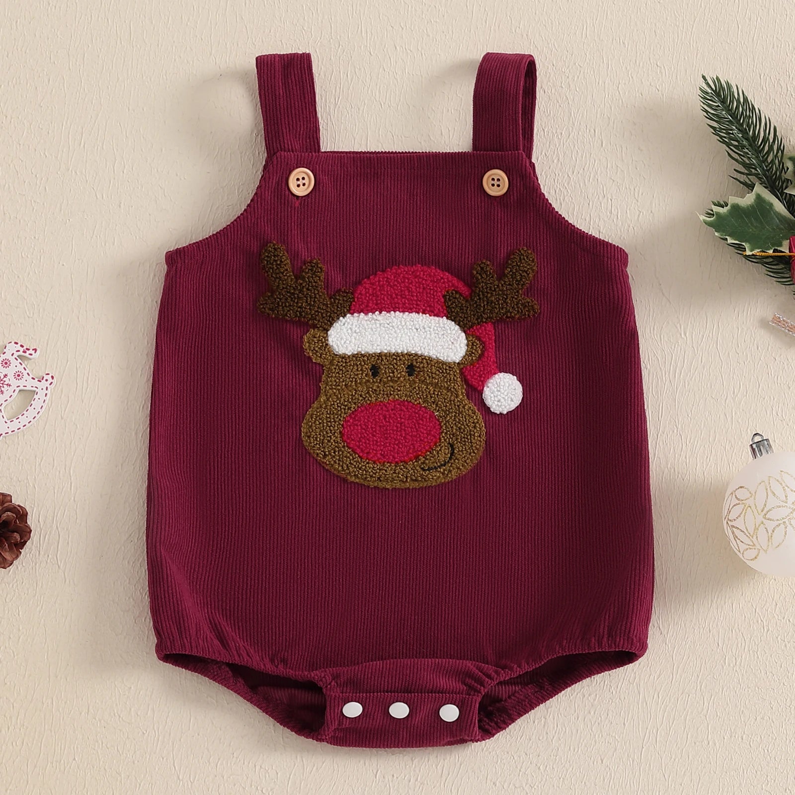 Tiny Reindeer Corduroy Holiday Jumpsuit