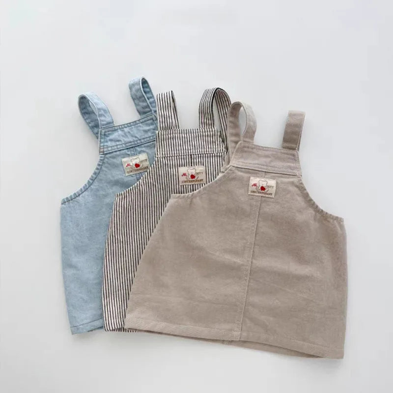 Baby Girls Sleeveless Denim Strap Dress