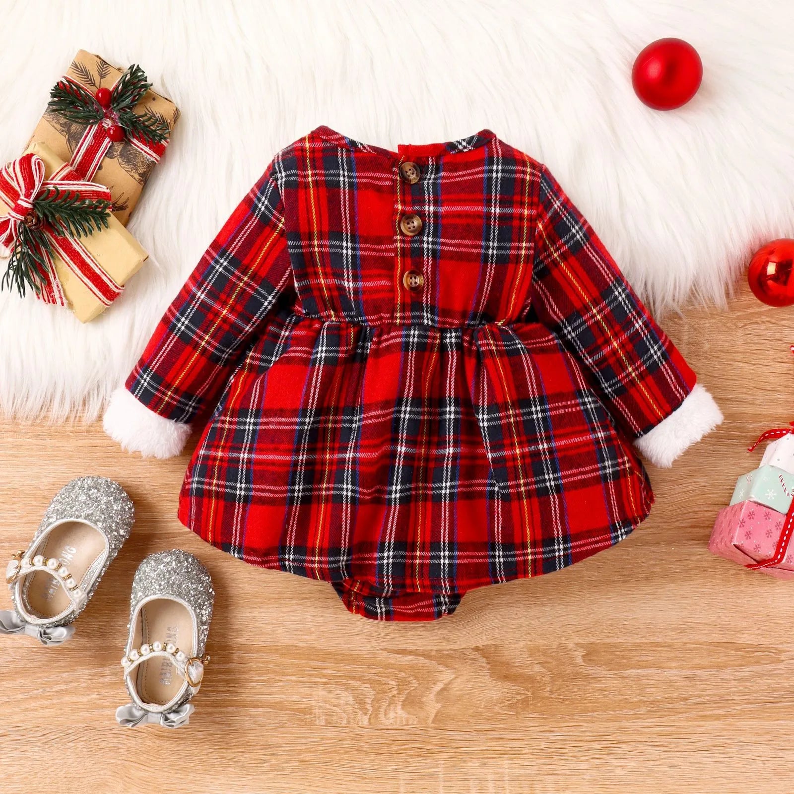 MOMSTAG Baby Girls Christmas Casual Romper Dress