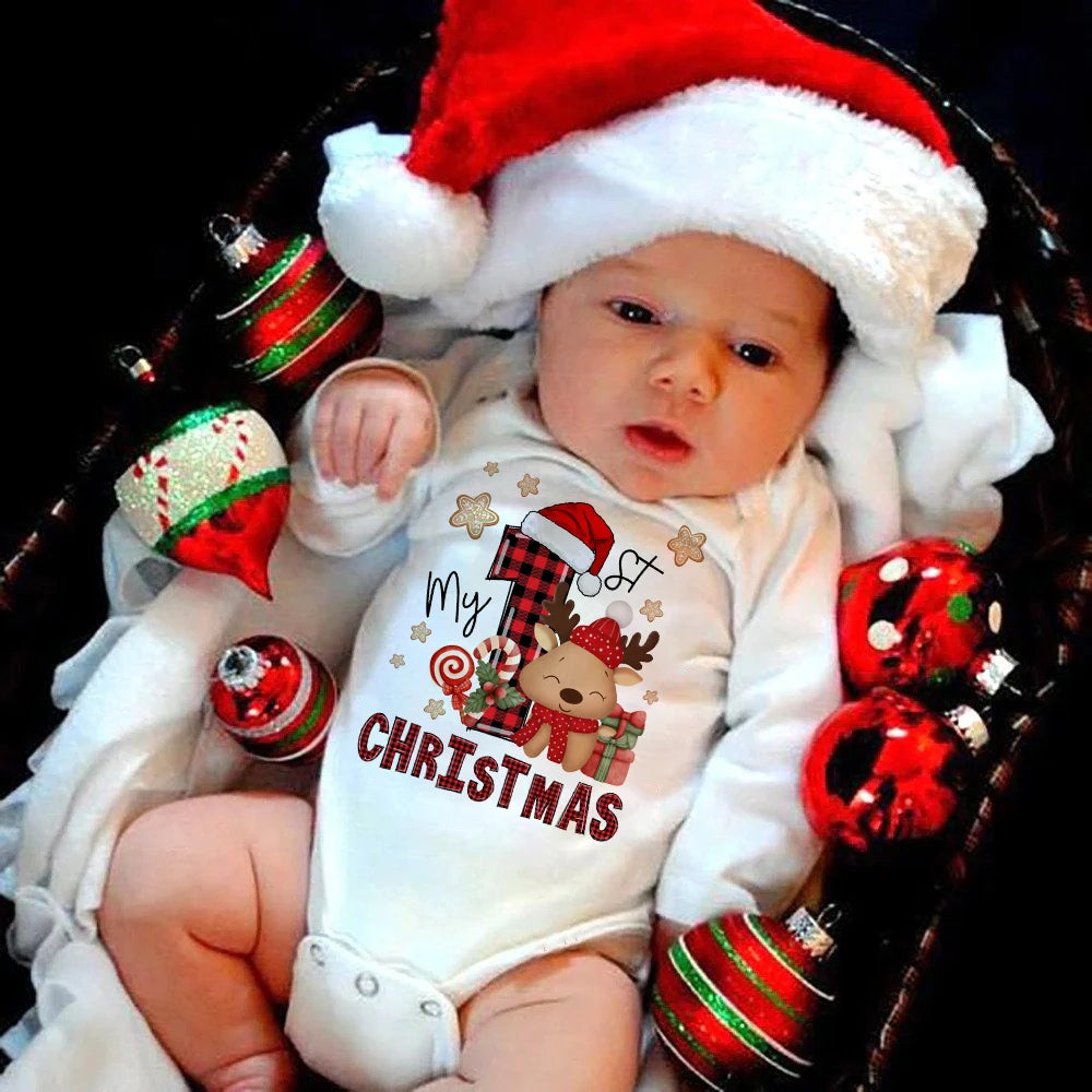 MOMSTAG My First Christmas Newborn Baby Romper