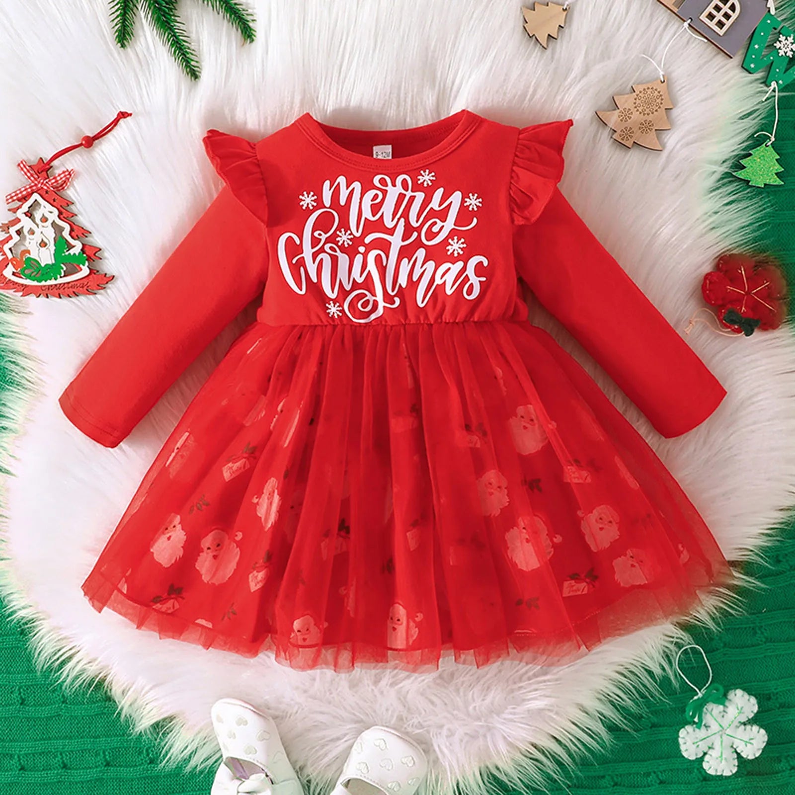 MOMSTAG Toddler Girl Christmas Santa Dress