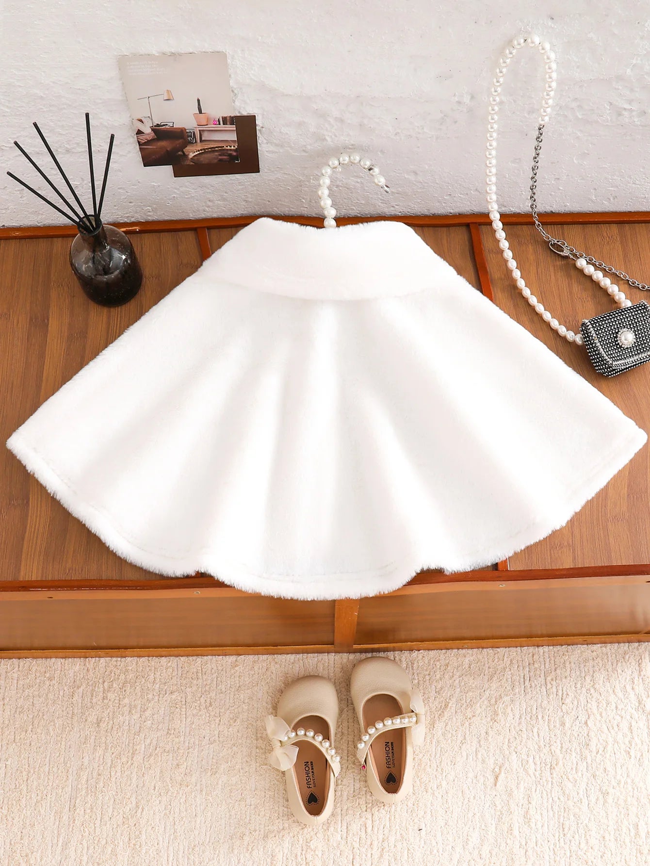 Girls Plush Princess Cape Shawl 4Y-8Y