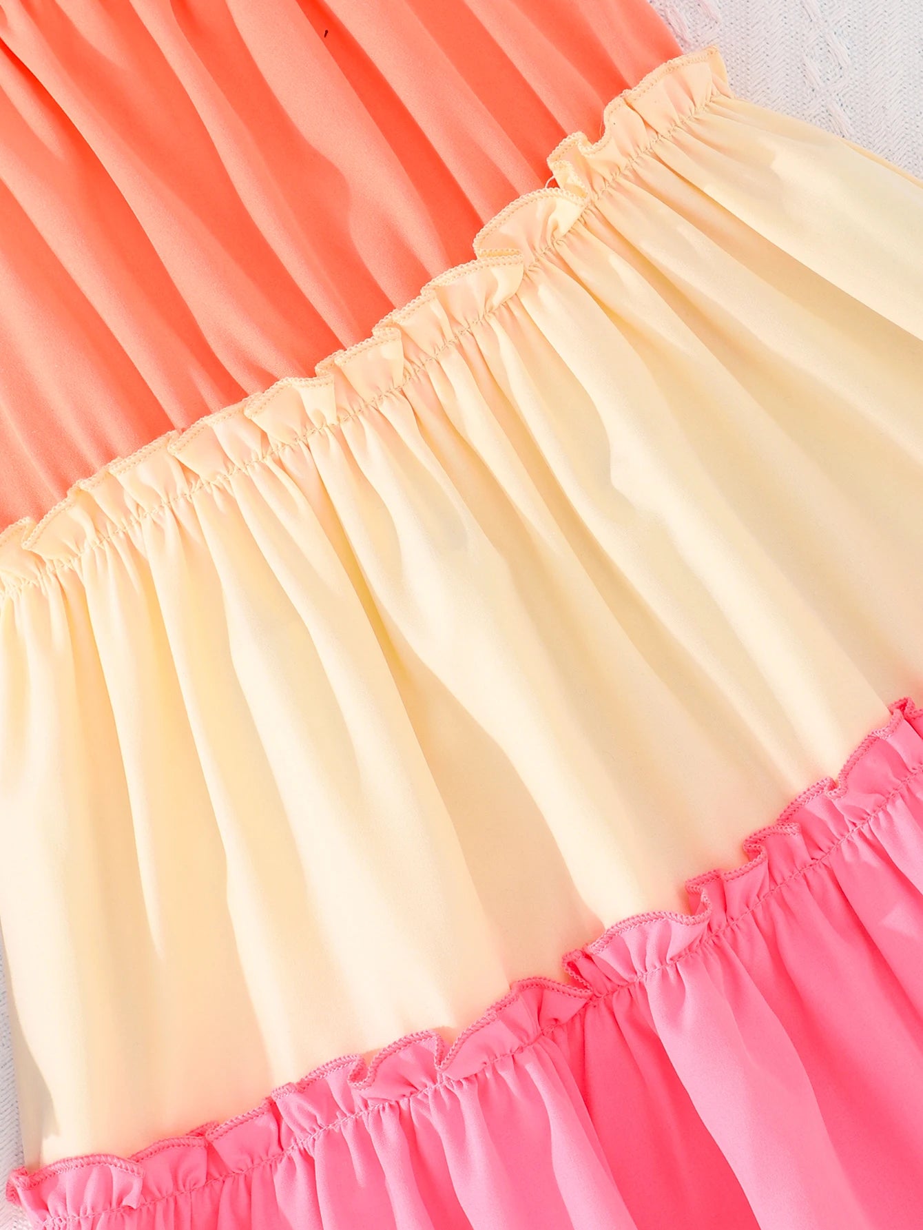 Contrasting Color Slip Dress for Girls