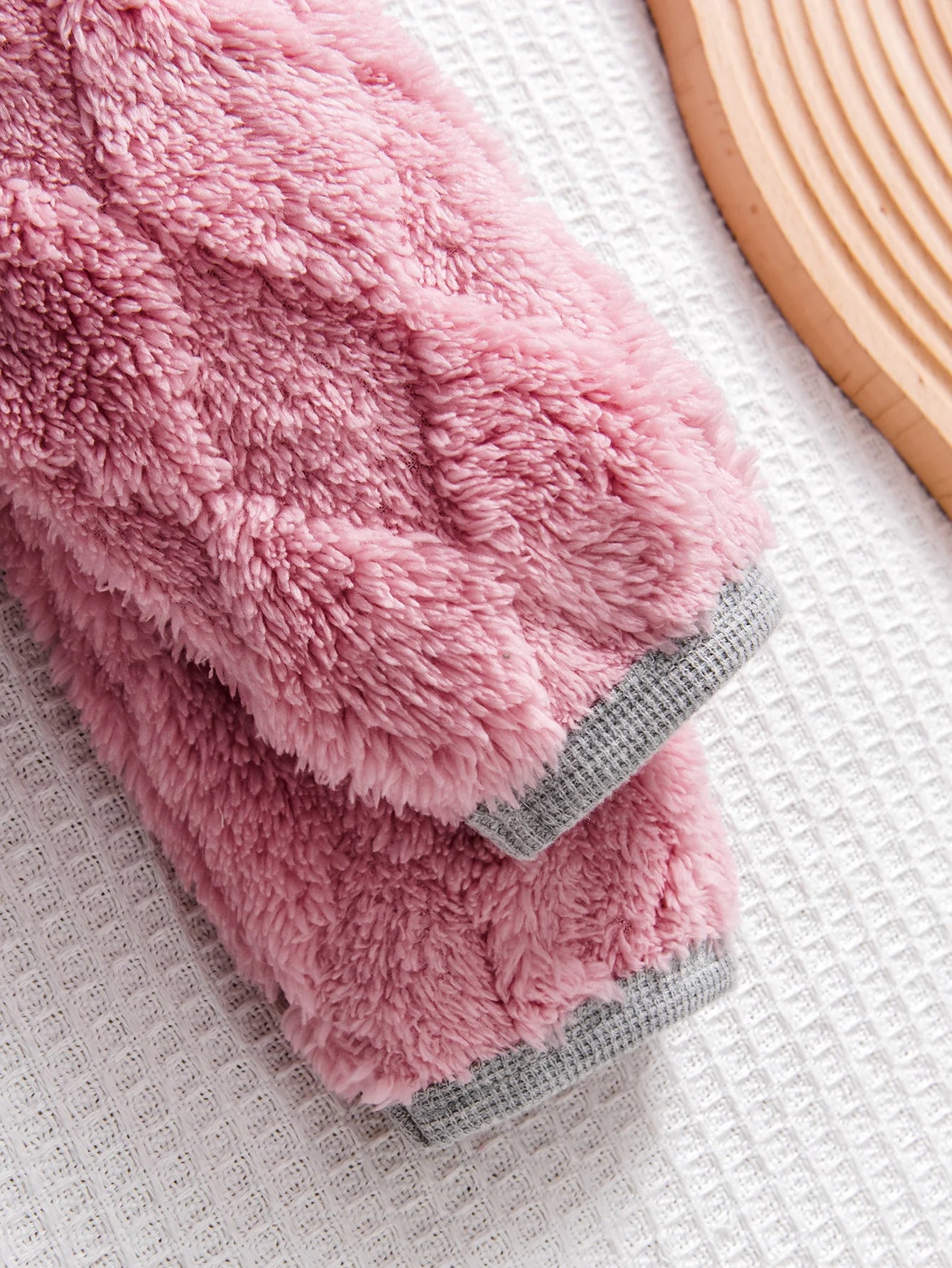 Girls' Cotton Plush Winter Jacket Pink Cat Pockets