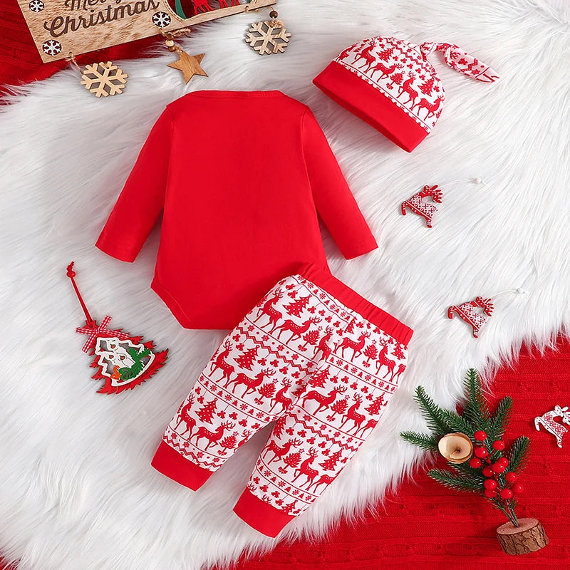 MOMSTAG 3Pcs Christmas Baby Clothes Set