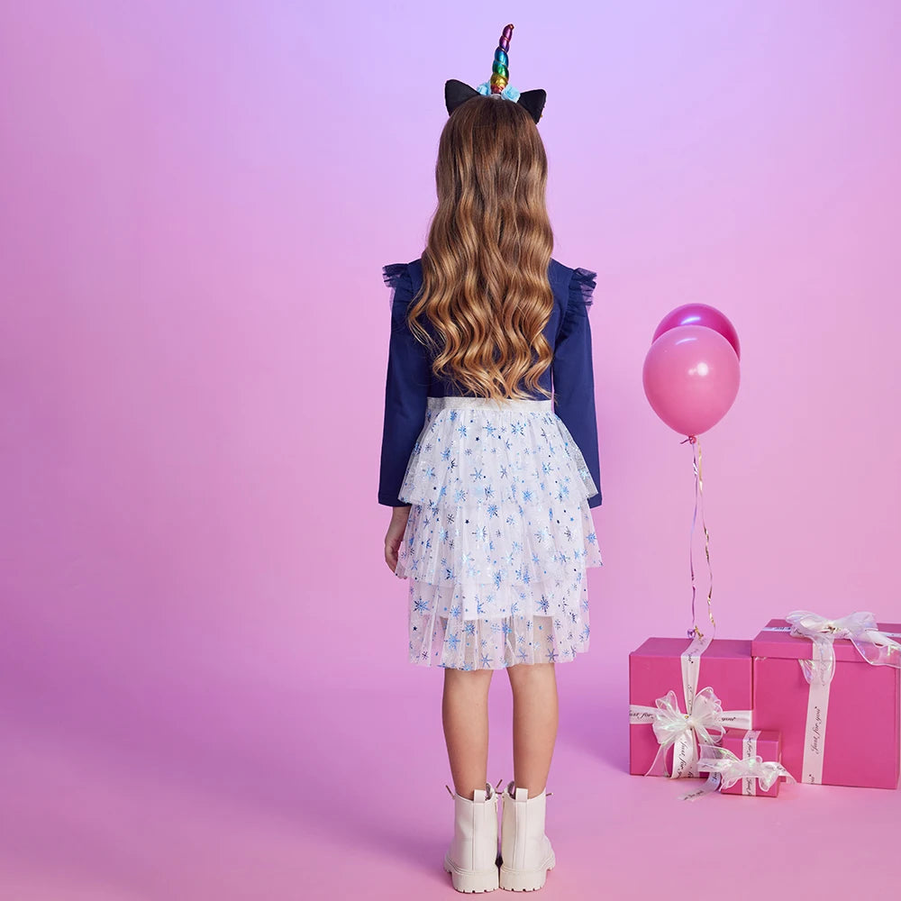 Starry Night Christmas Kids Dress